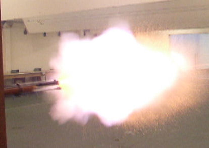 .577 Enfield rifle at 0.03 seconds after firing
