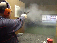.45 calibre blackpowder revolver at + 0.24 seconds